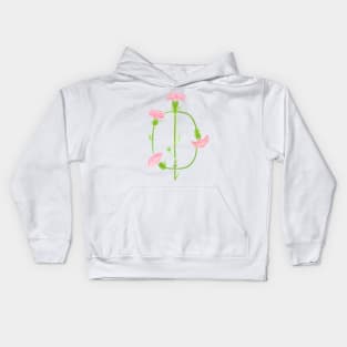 Watercolor Carnation Phi Symbol Kids Hoodie